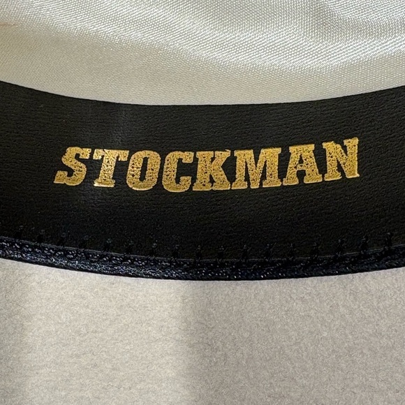 Vintage Stockman Calgary Cream Cowboy Hat with Feather - Size 7 1/8 (57) - Picture 13 of 15